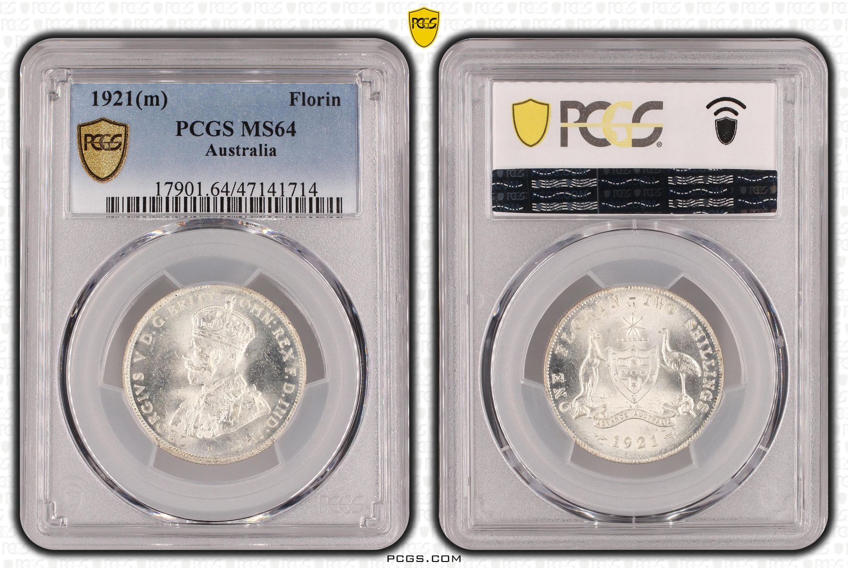 Florin, 1921(m), PCGS MS 64