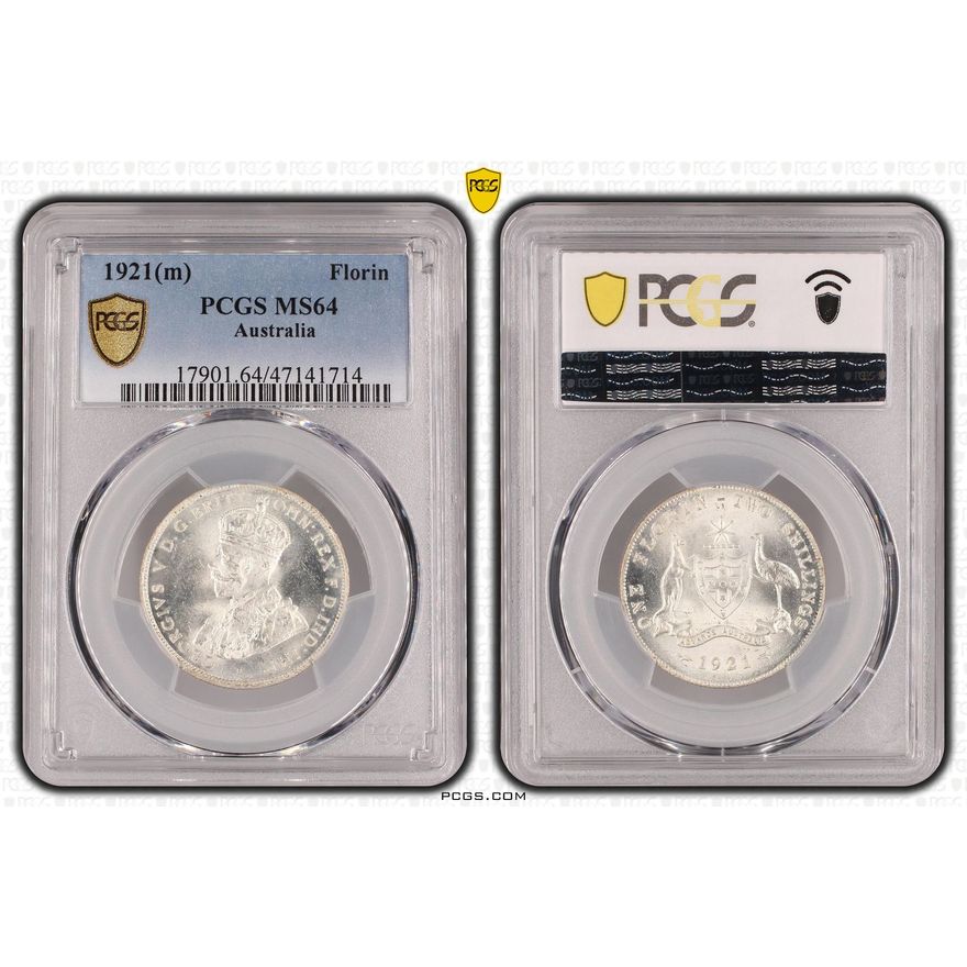 Florin, 1921(m), PCGS MS 64
