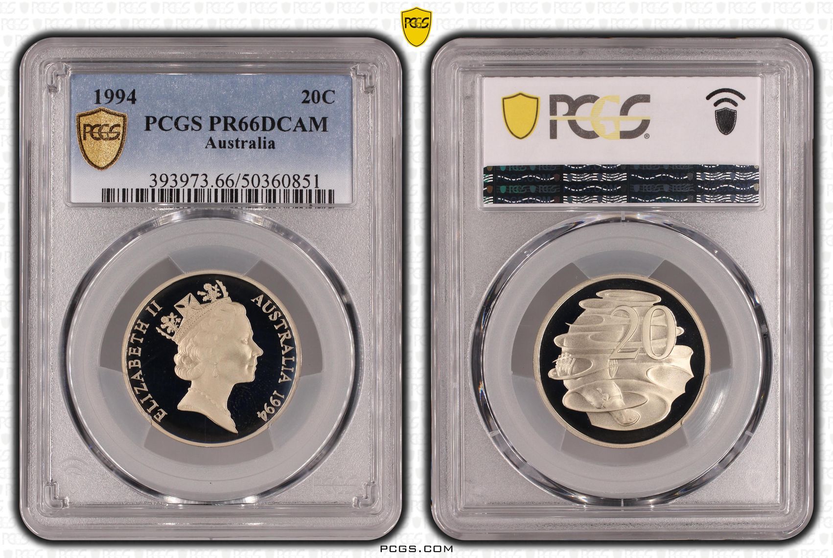 Twenty Cent, 1994, PCGS PR66DCAM
