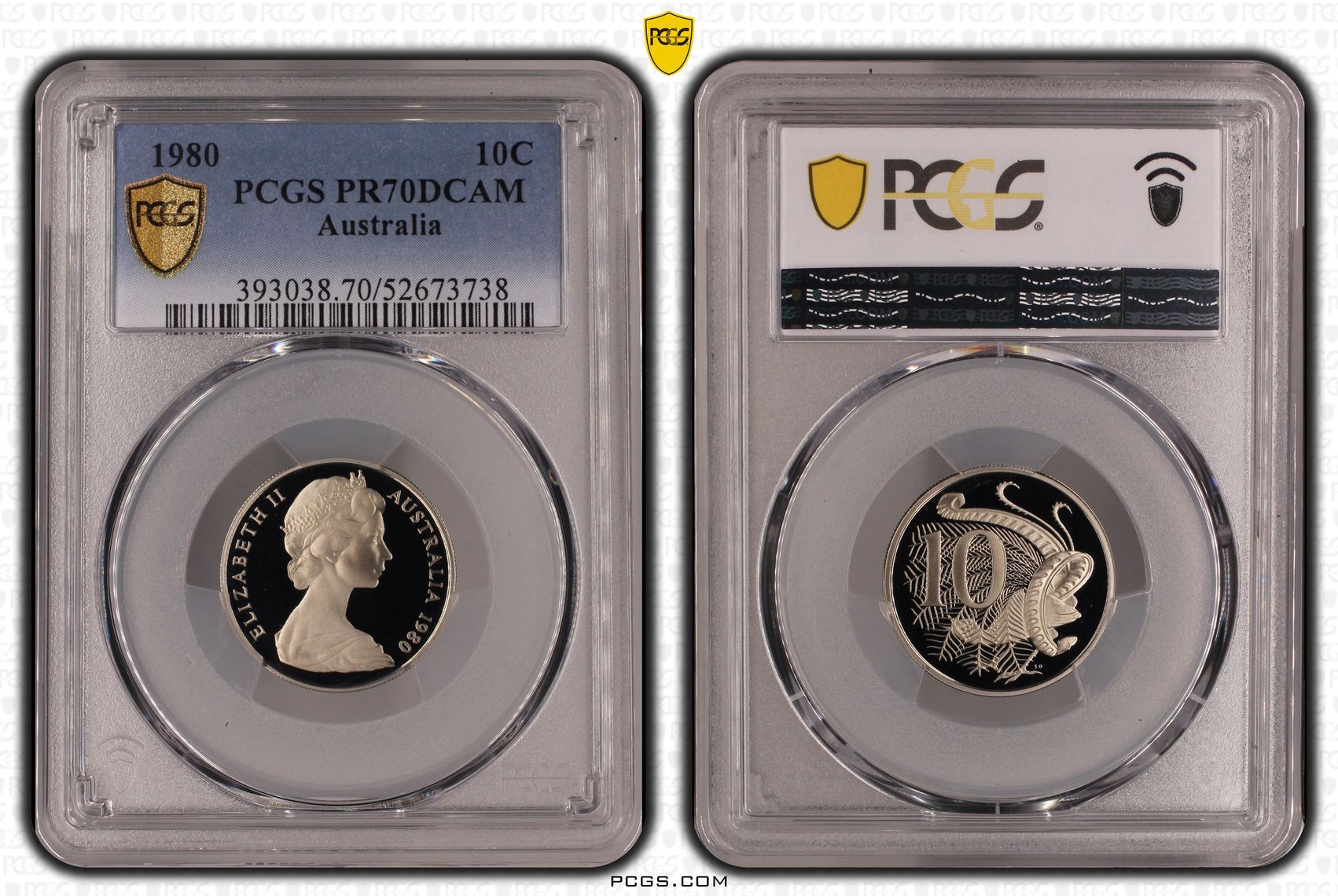 Ten Cent, 1980, Pcgs Pr70dcam