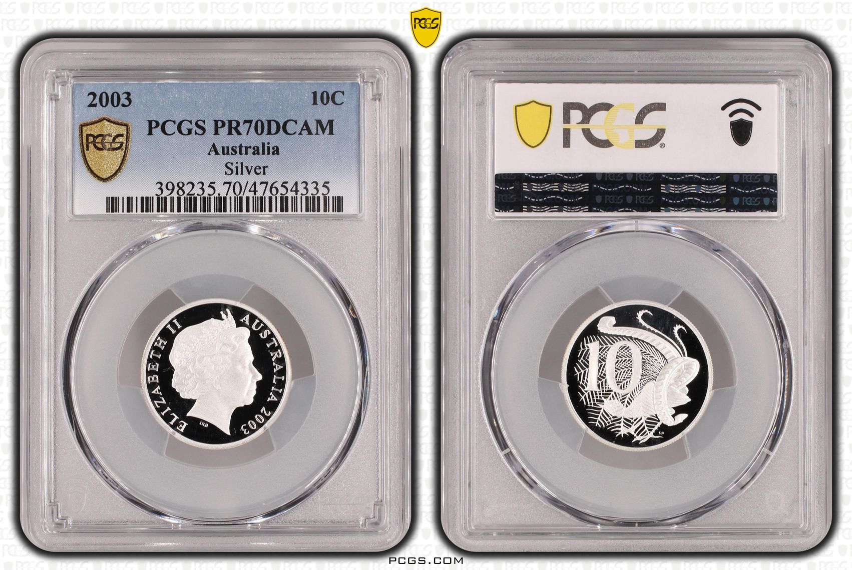 Elizabeth II, Silver, Ten Cent, 2003, PCGS PR70DCAM