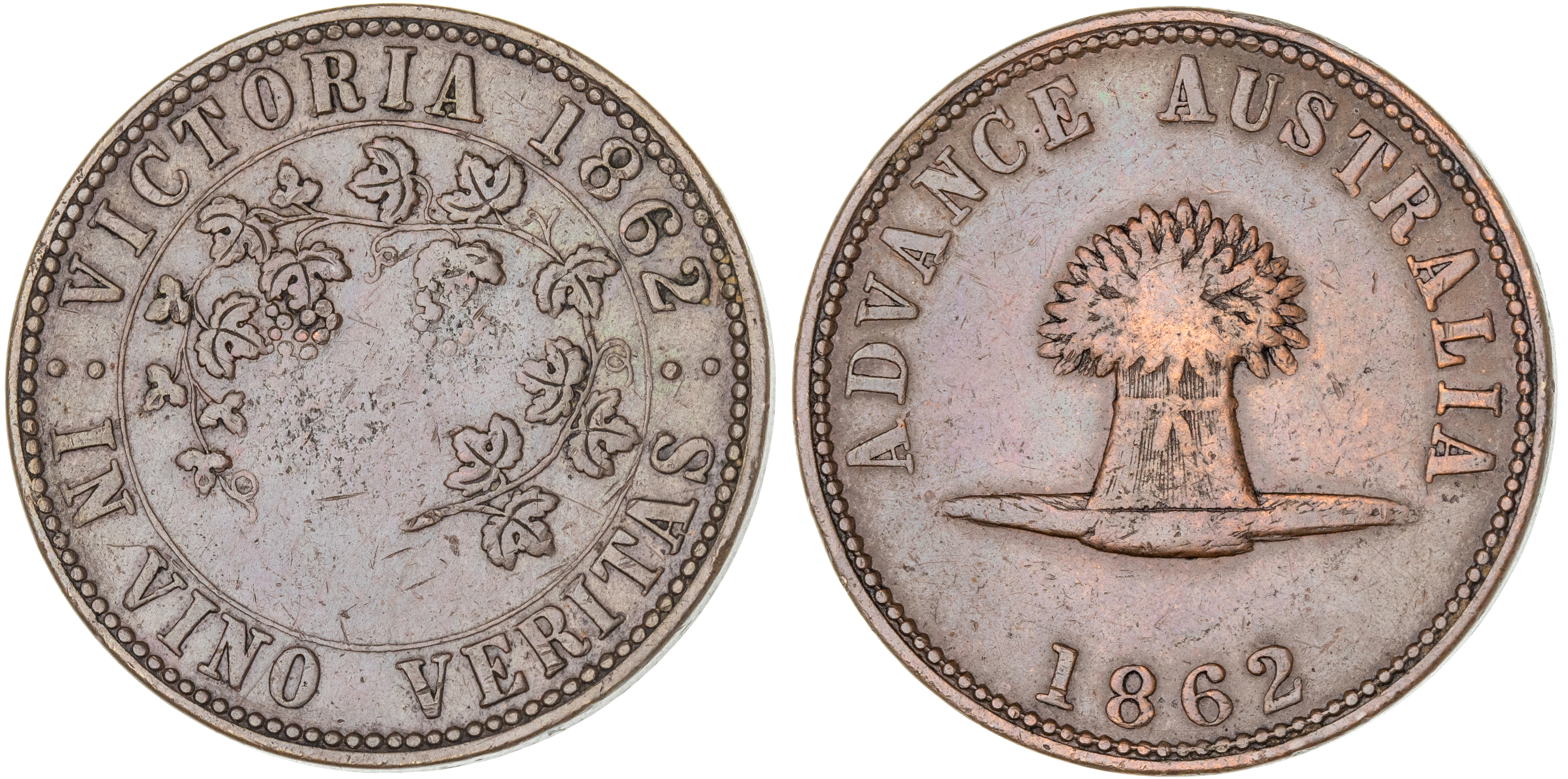 Melbourne, Victoria, Thomas Stokes, Penny, 1862, aVF