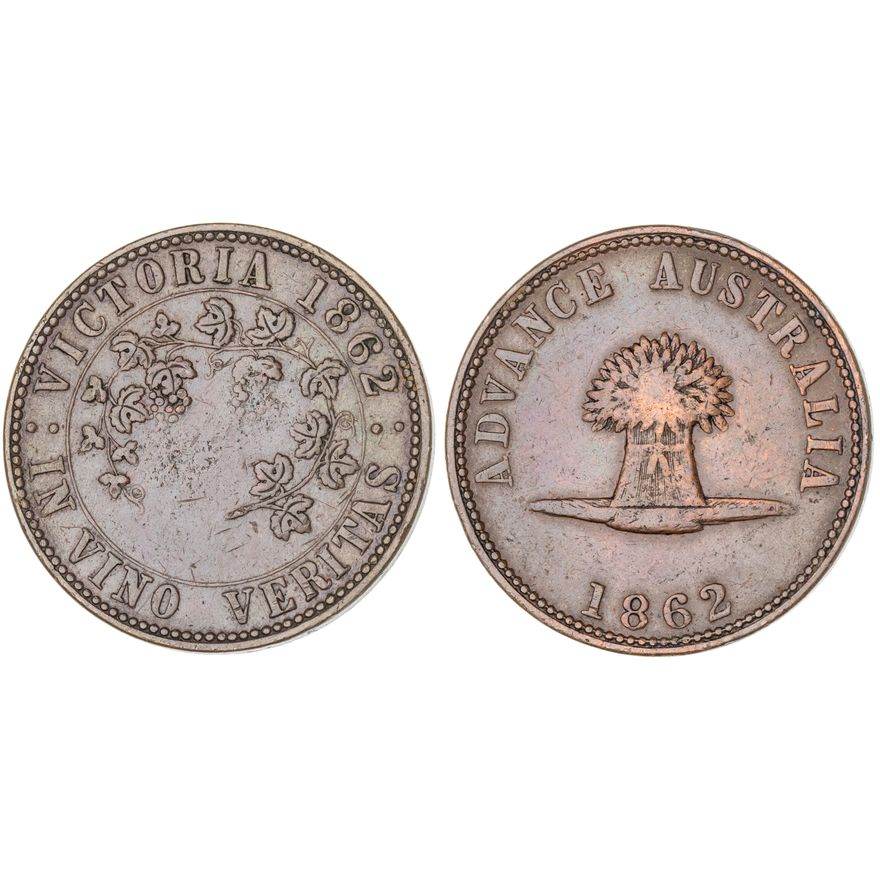 Melbourne, Victoria, Thomas Stokes, Penny, 1862, aVF