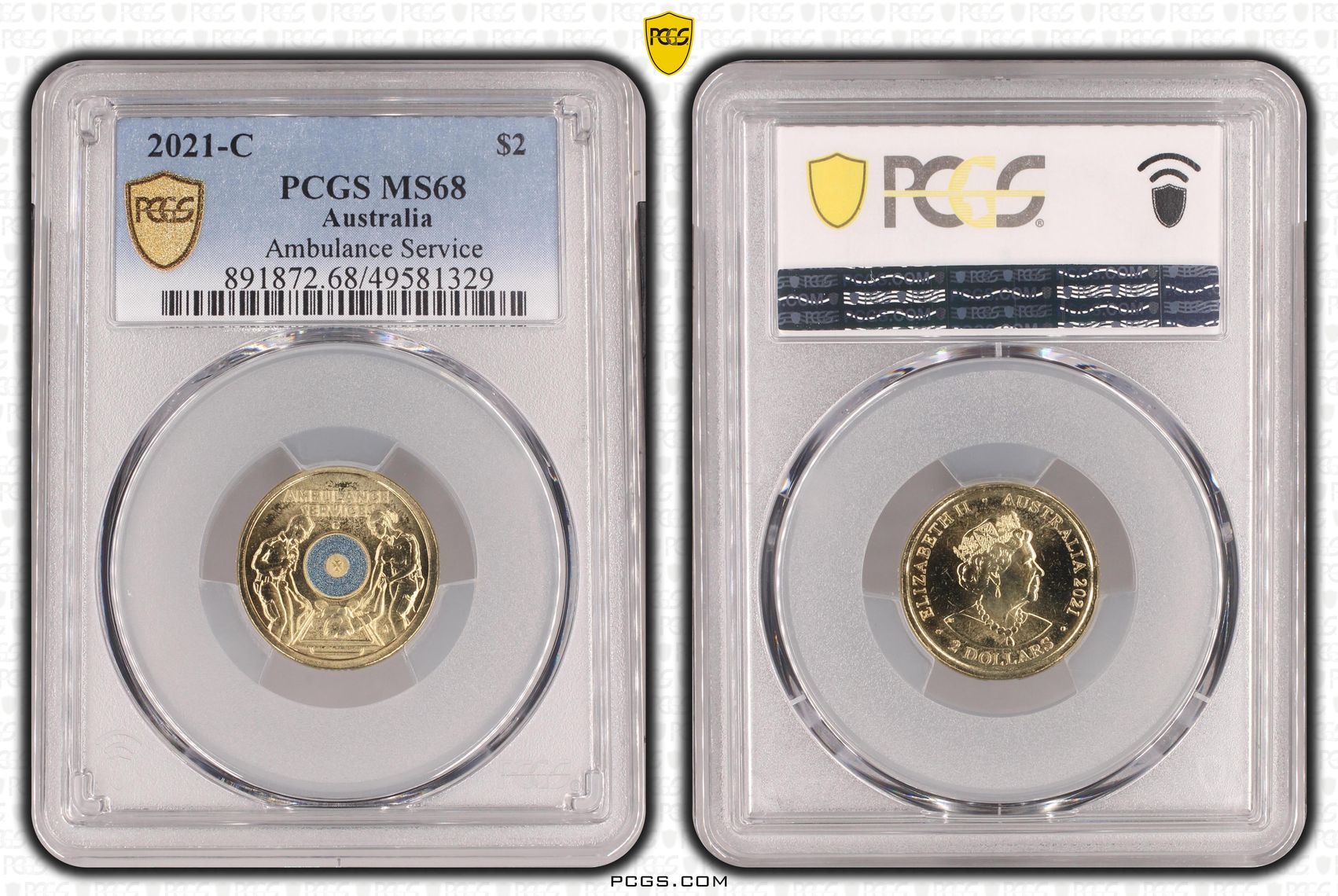 Ambulance Service - Colorized , Two Dollar, 2021-C, PCGS MS68