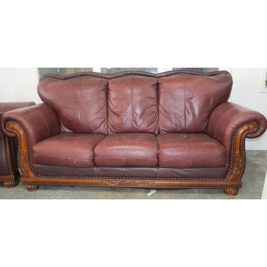 4 PIECE LEATHER LOUNGE SUITE