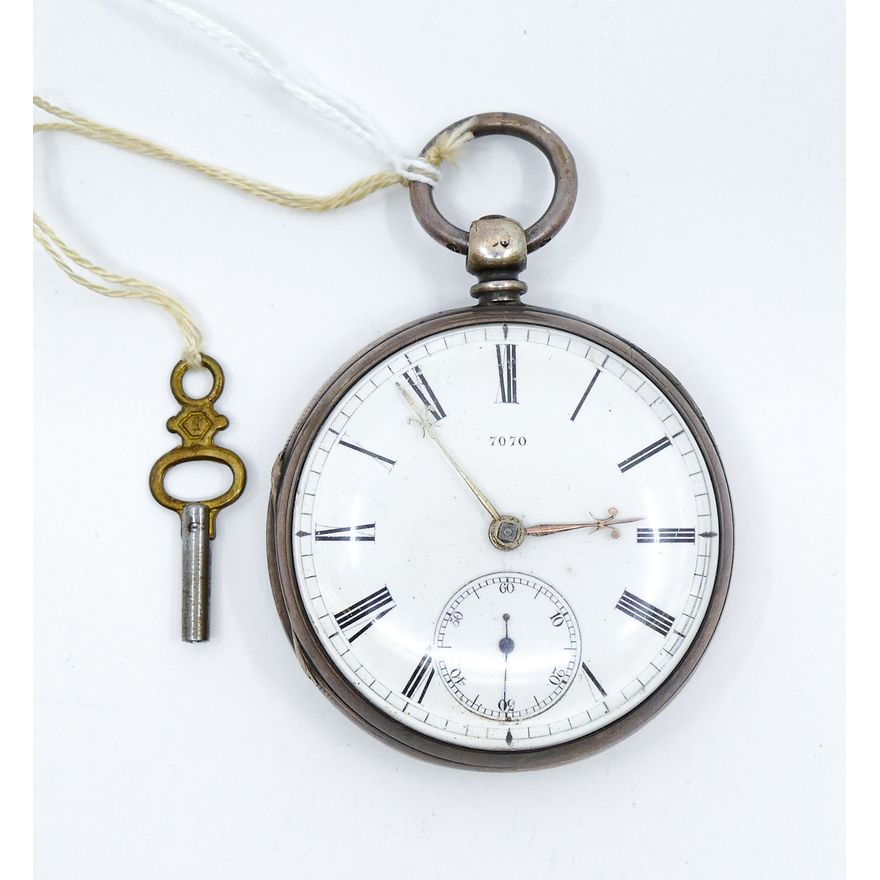 Antique John Hughes English Sterling Key Wind Pocket Watch