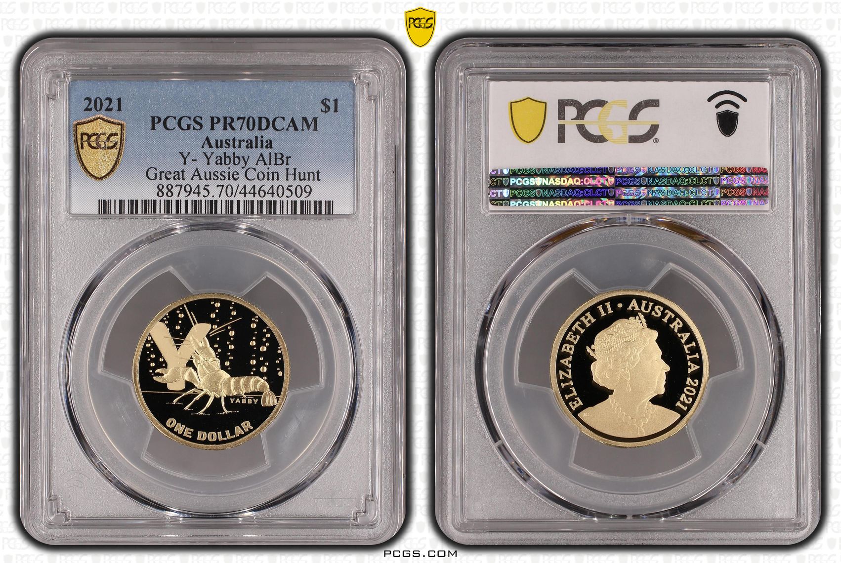 Elizabeth II, Y- Yabby, One Dollar, 2021, PCGS PR 70DCAM