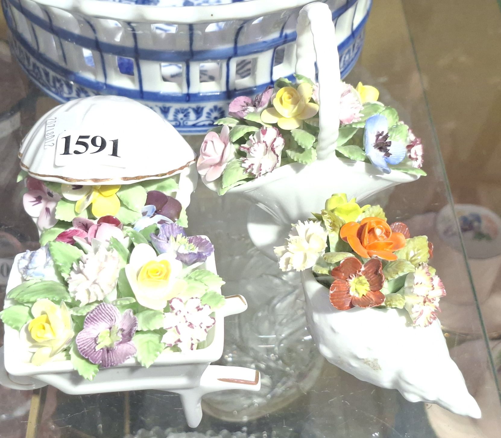 FLORAL CHINA ORNAMENTS