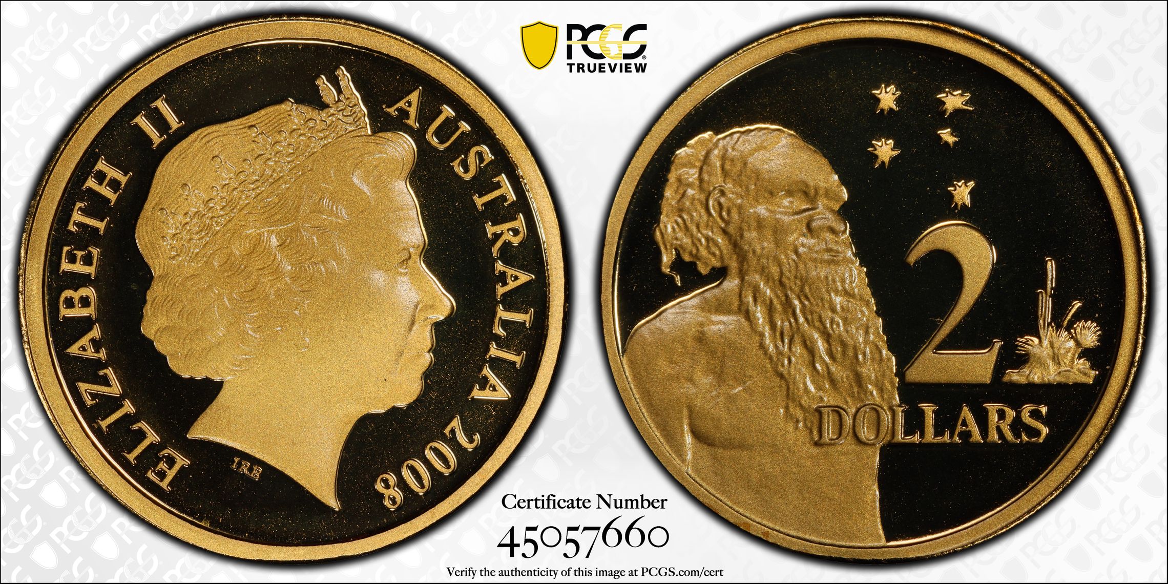 Elizabeth II, Two Dollars, 2008, PCGS PR 70DCAM