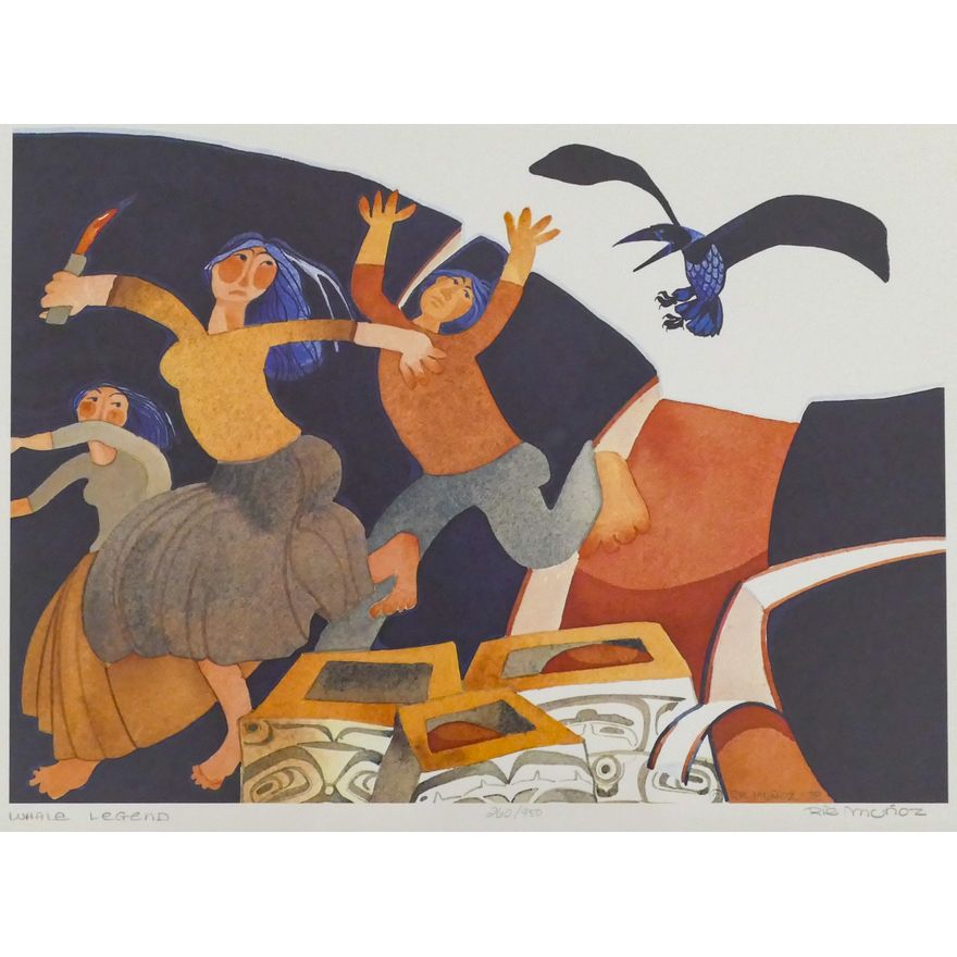 Rie Munoz ''Whale Legend'' 1978 Signed Print 14'' x 16.75'' Sheet.