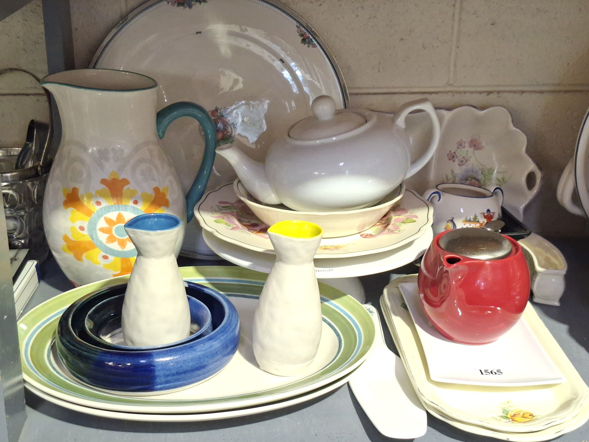 Box Of Ceramics And Cake Platter