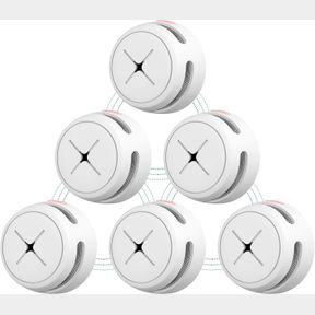 6-PACK AEGISLINK INTERLINKED SMOKE DETECTOR, SMOKE ALARM WITH REPLACEABLE BATTERY, WIRELESS INTERCONNECTED SMOKE ALARM, S-RF500 (R