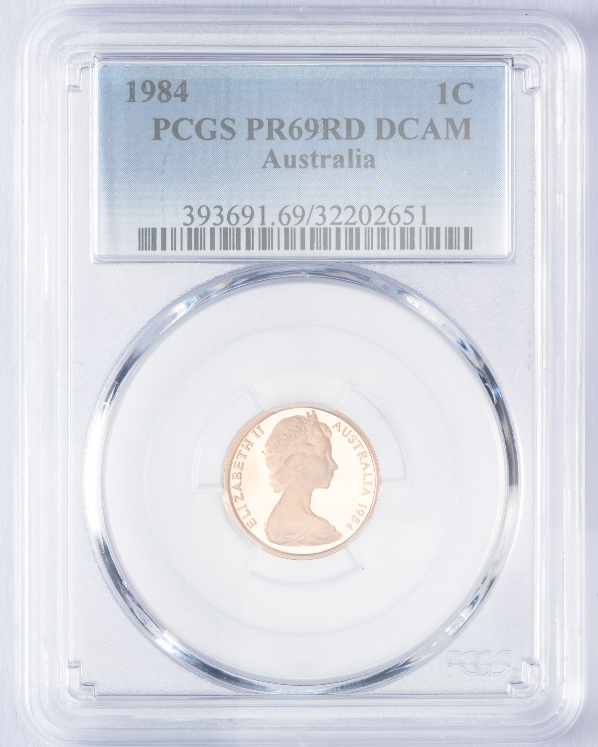 Elizabeth II, One Cent, 1984, PCGS PR69DCAM