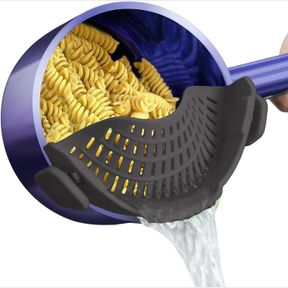AUOON SILICONE SNAP ON COMPACT POT STRAINER AND PASTA STRAINER
