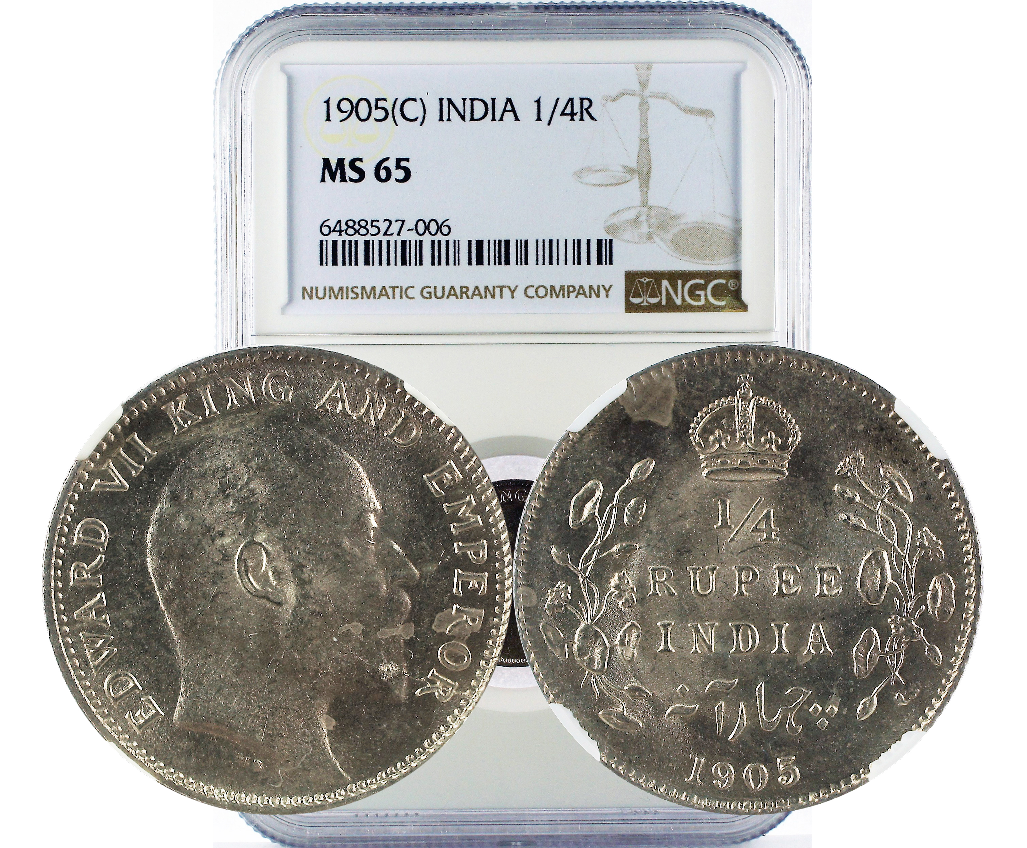 1905(C) INDIA 1/4R MS 65