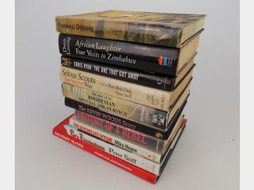 Ten Rhodesiana BOOKS "Zambezi Odyssey" by S.J. Edwards; "African Laughter" by Doris Lessing, etc. (10)
