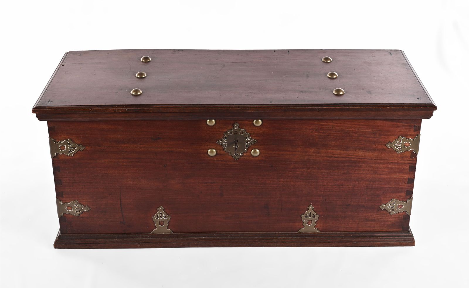 Indo-Dutch Jackfruit Wood & Brass Chest on Stand -18thC