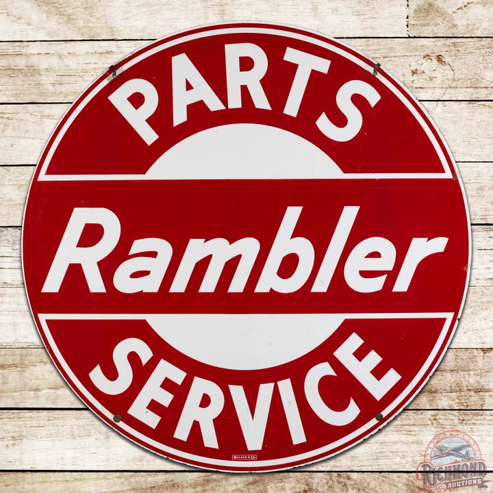 Rambler Parts Service 42" Double Sided Porcelain Sign