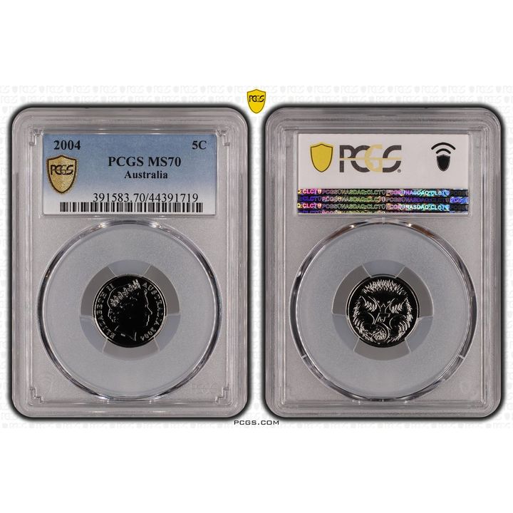 2004 Australia Five Cent, 5c PCGS - MS70 POP 10/0 -719