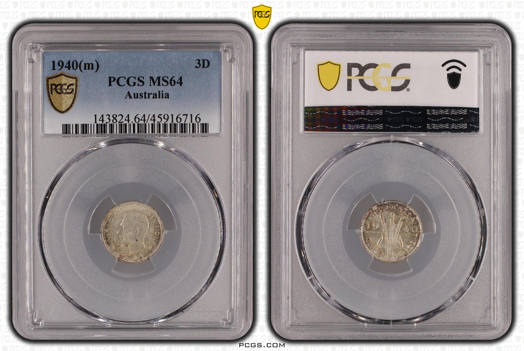 1940(m) Australia Threepence PCGS - MS64 -716