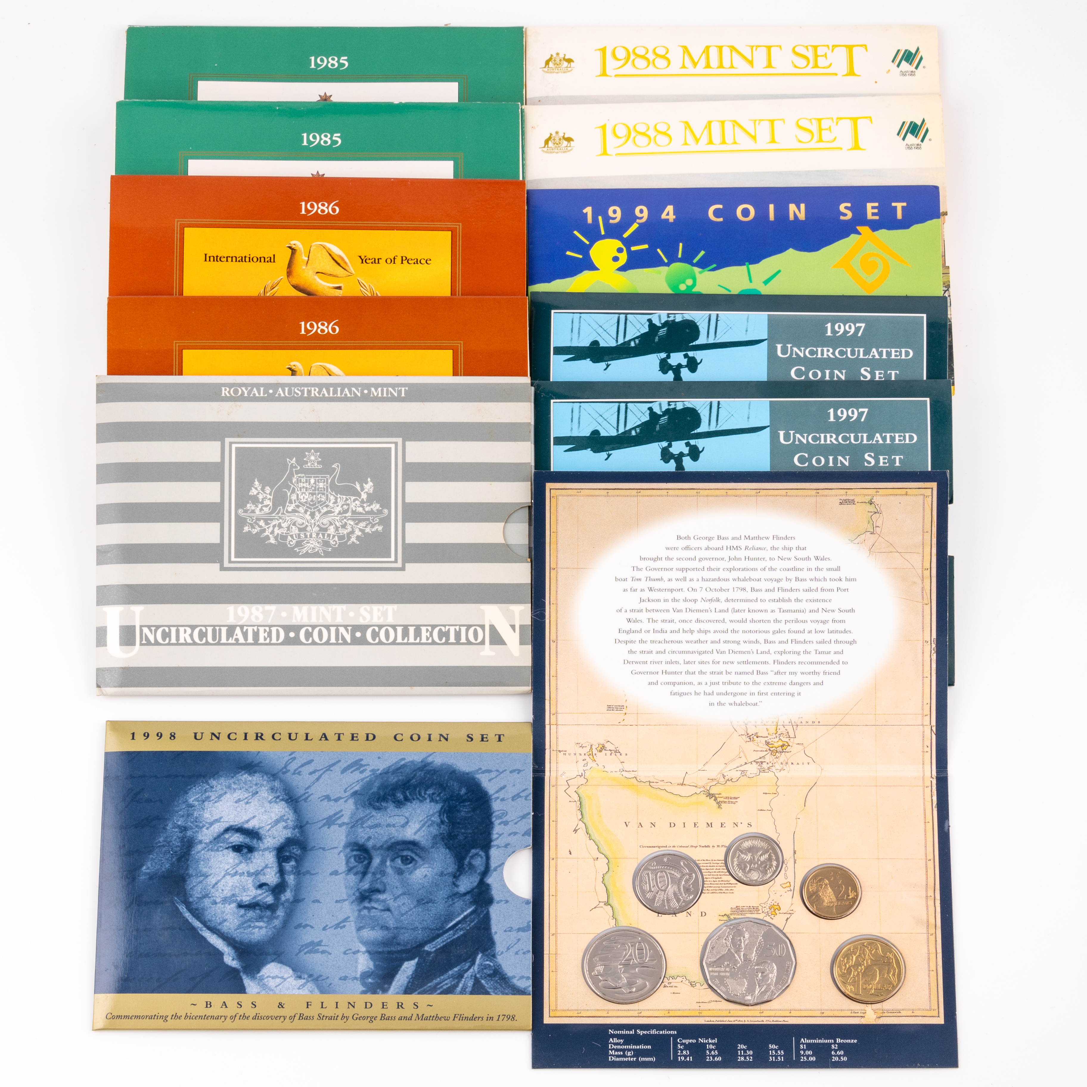 75 · Elizabeth II, Five Cents - Two Dollars, 1985 - 1998,  UNC