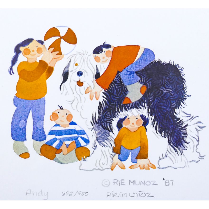 Rie Munoz ''Andy'' 1987 Signed Print