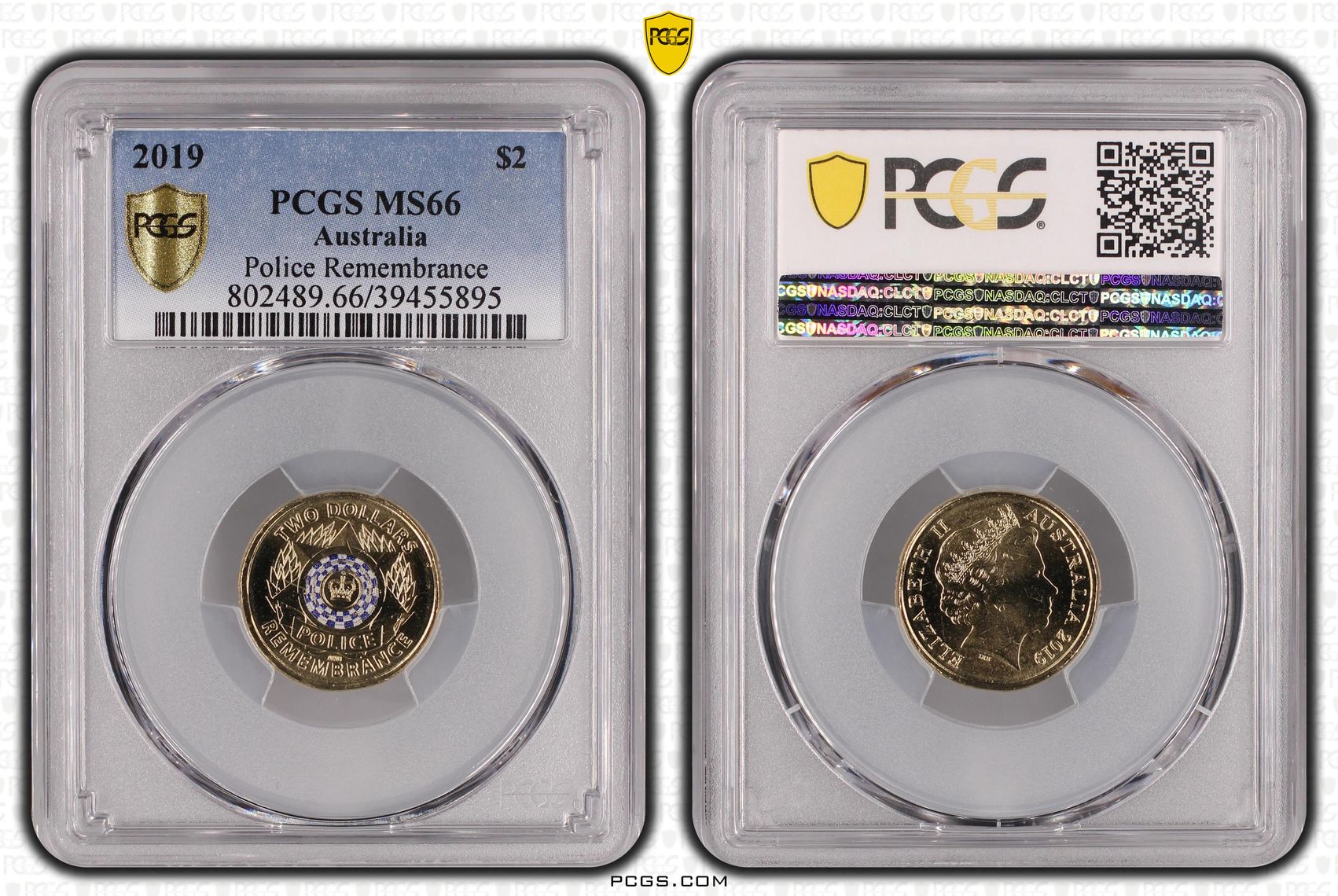 Police Remembrance Colorized, Two Dollar, 2019, PCGS MS66