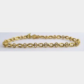 0.290CT DIAMONDS IN YELLOW GOLD BRACELET COULR I/J CLARITY VS/SI - 51624/174