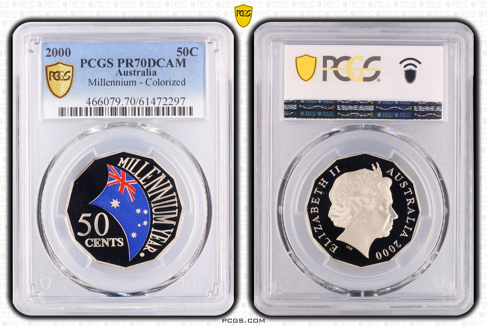 Millennium - Colourised, Fifty Cents, 2000, PCGS PR70DCAM