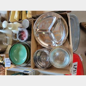 Stainless camping plates and other misc. kitchen items