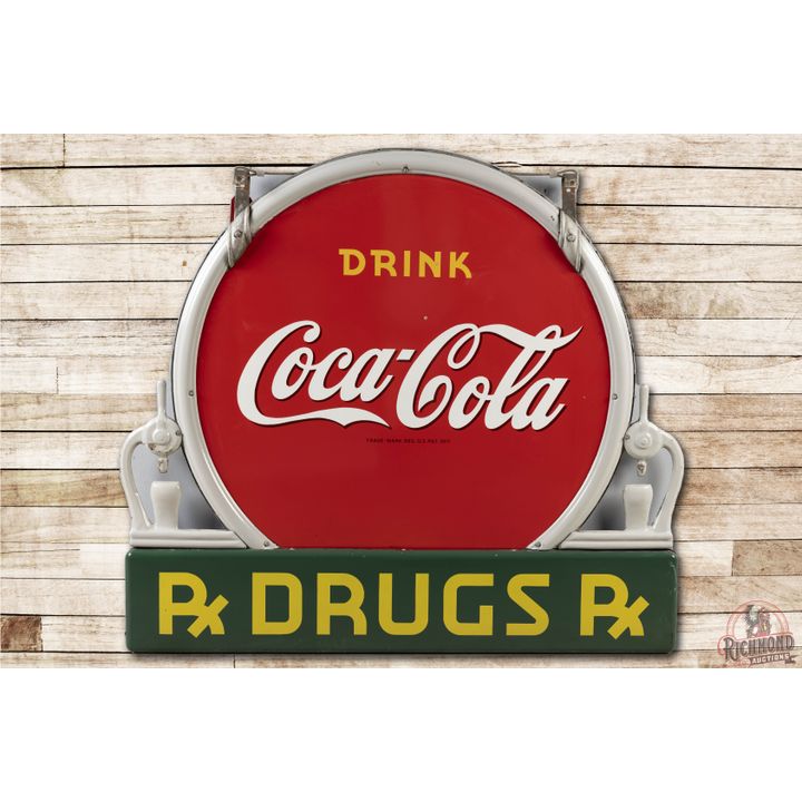 Drink Coca-Cola Drugs Rx Double Sided Porcelain ID Sign TAC 9C