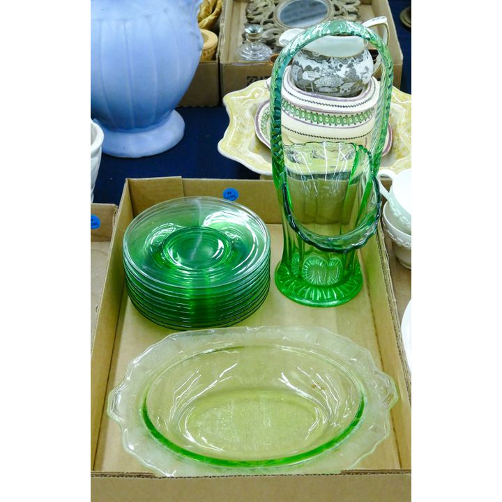 Box Green Depression Glass