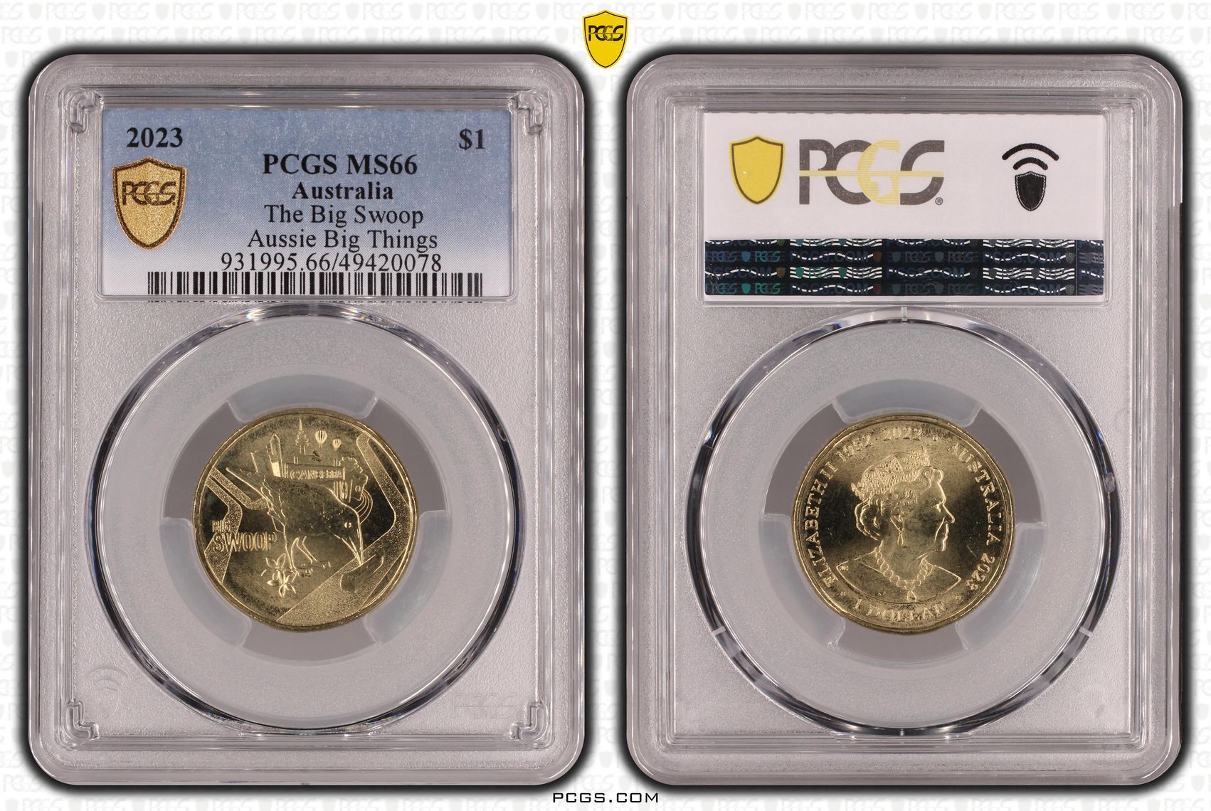 Elizabeth II, The Big Swoop Aussie Big Things , One Dollar, 2023, PCGS MS66