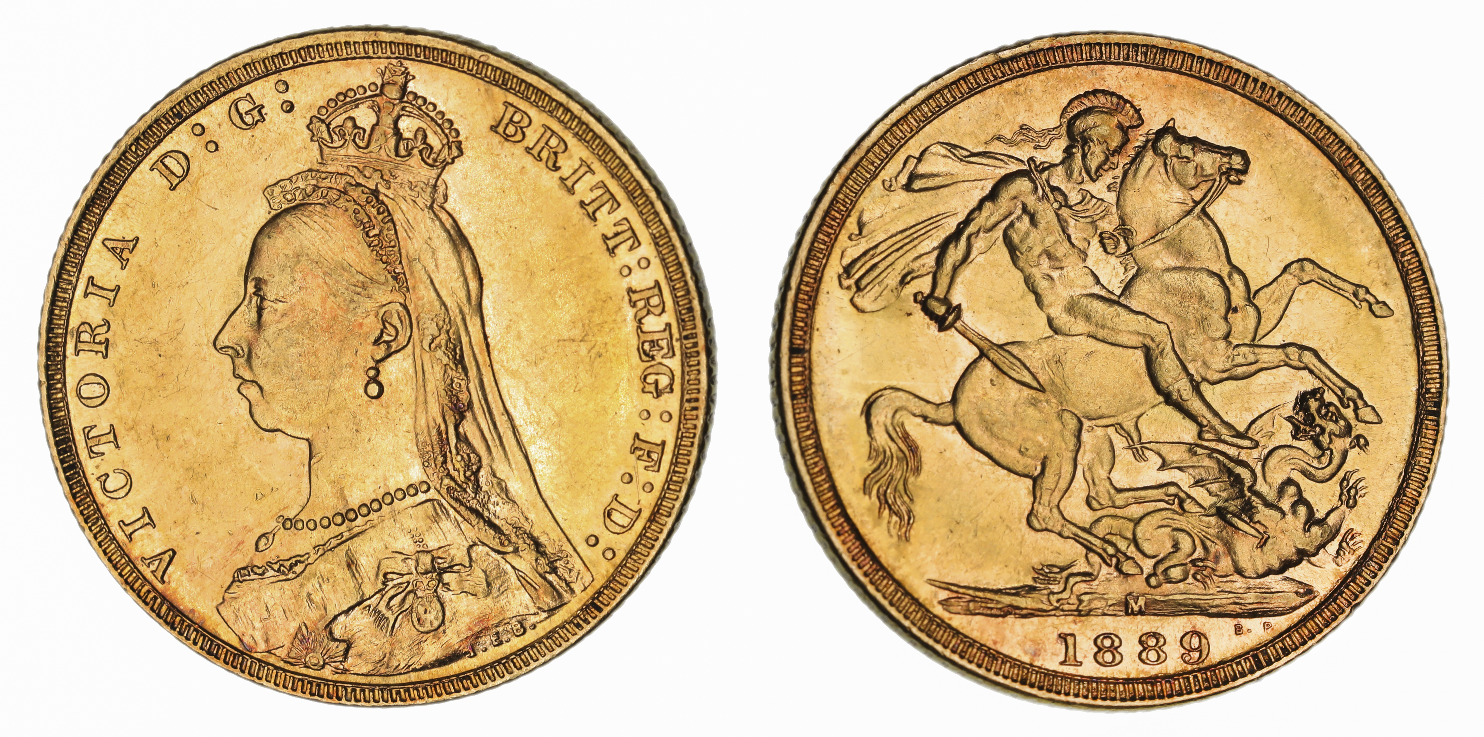 Victoria, St. George Reverse - Melbourne Mint - Jubilee, Sovereign, 1889, gEF