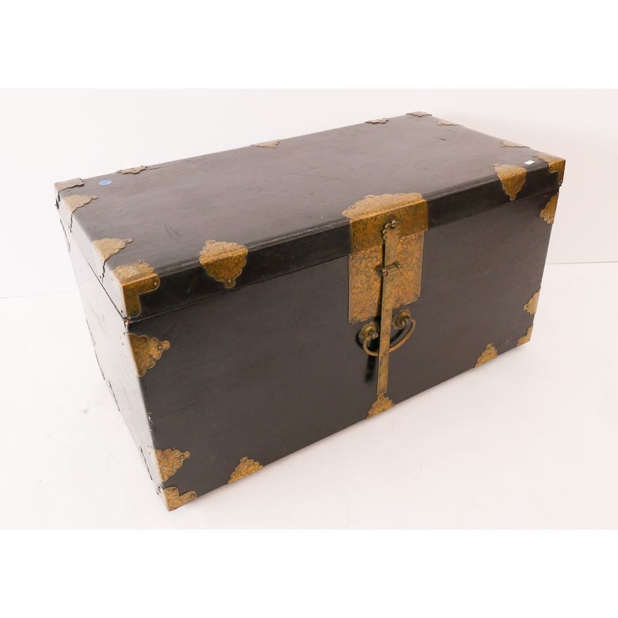 Korean Joseon Black Wedding Chest- 16x31x16''