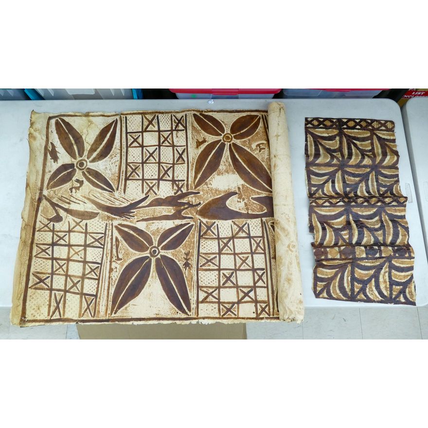 2pc Old Hawaiian Tapa Cloth 44''x30'' Largest