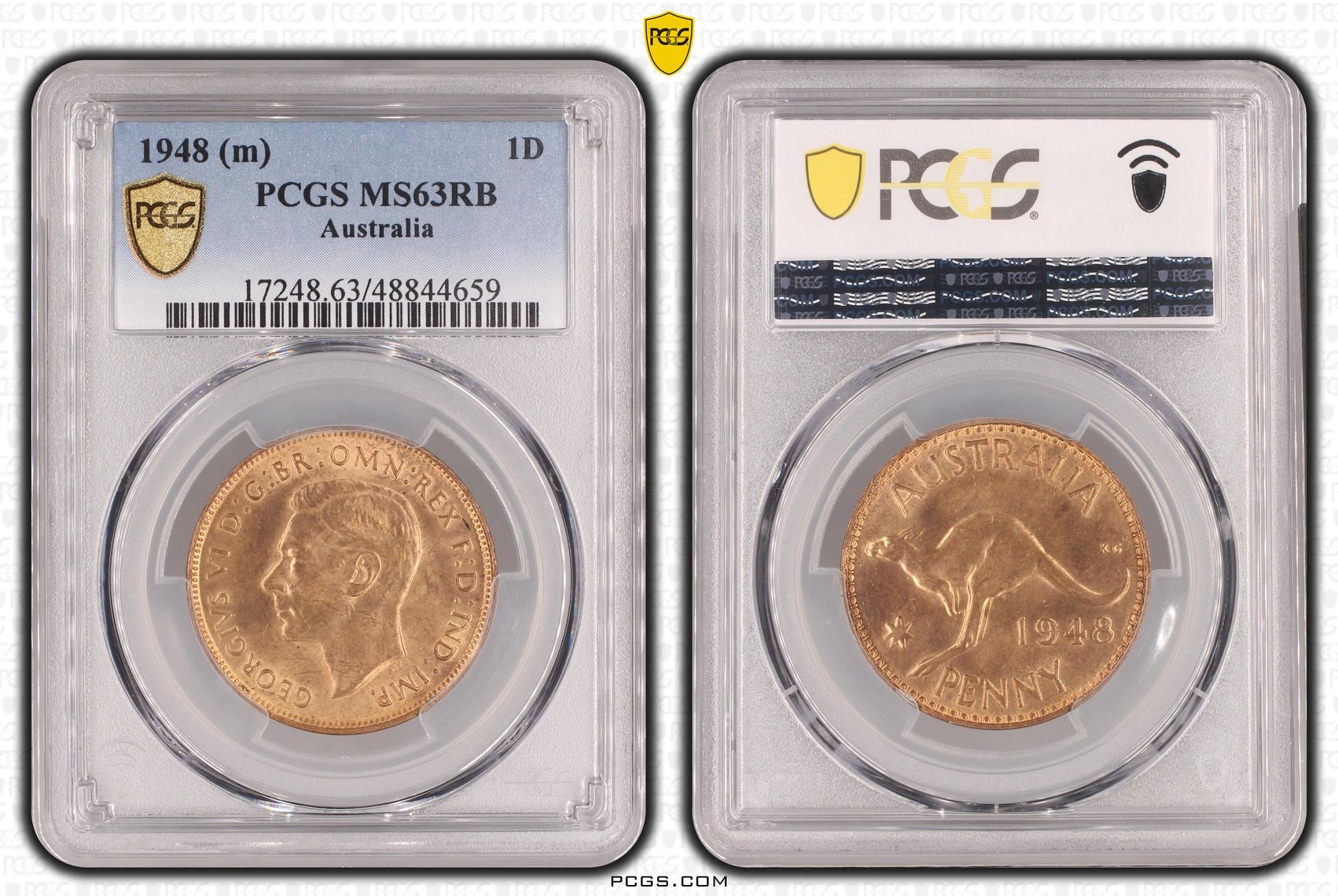 George VI, Penny, 1948, PCGS MS63RB