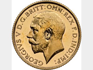 1911 GEORGE V PROOF GOLD HALF SOVEREIGN PF65