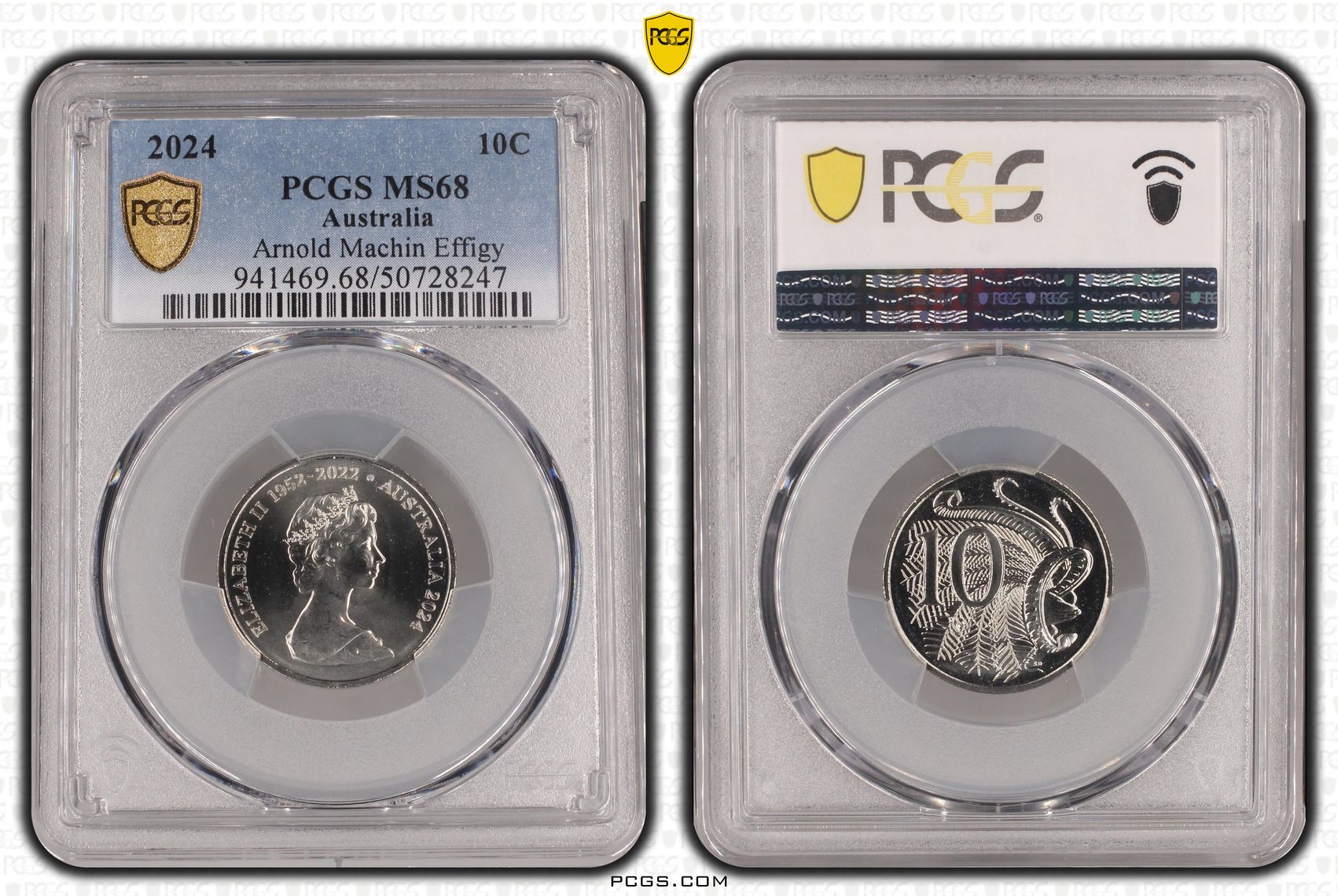 Arnold Machin Effigy , Ten Cent, 2024, PCGS MS68