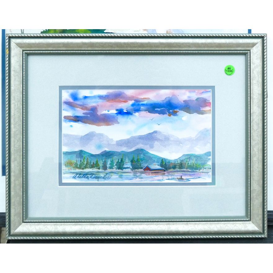Aletha Deuel ''Fish for Supper'' Watercolor Framed 15''x19''