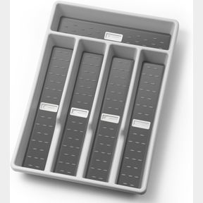 CHERHOME SILVERWARE ORGANIZER WITH CUTLERY ICONS SILVERWARE TRAY FOR KITCHEN DRAWER PLASTIC FLATWARE TABLEWARE SILVERWARE DRAWER O