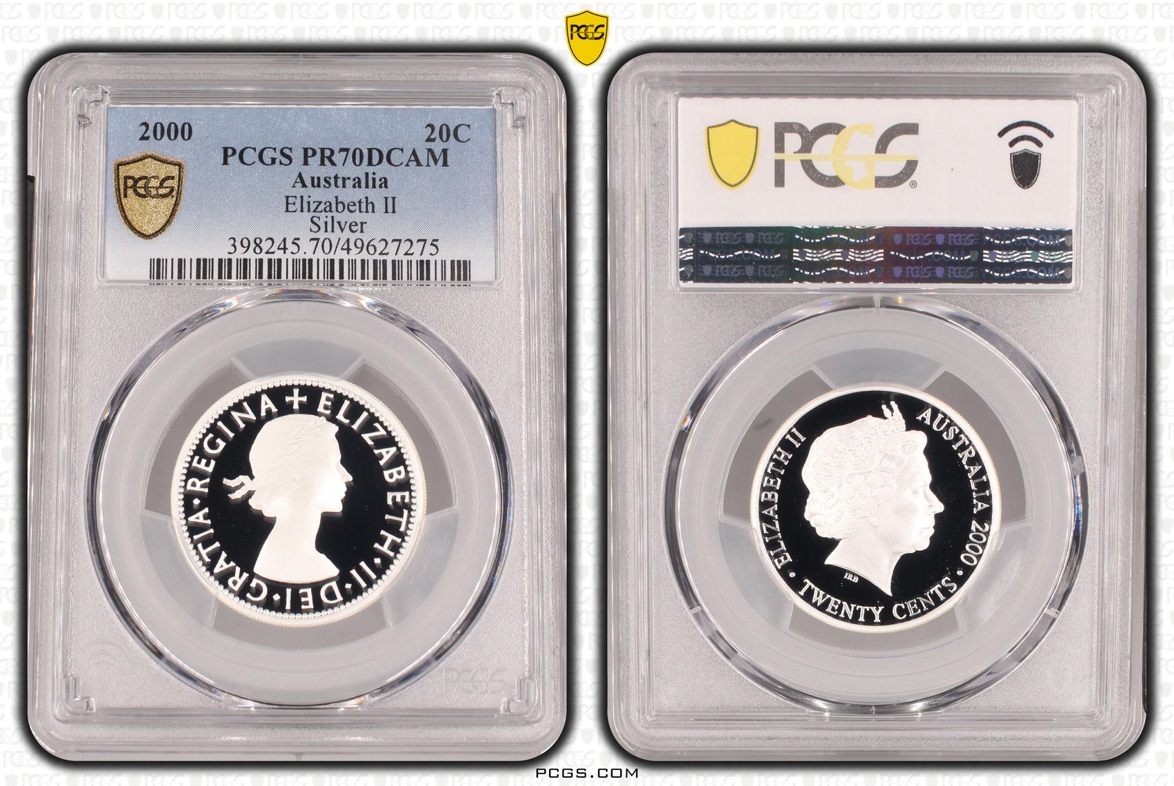 Elizabeth II Silver, Twenty Cent, 2000, PCGS PR70DCAM