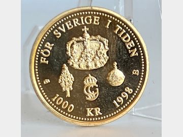 1998 SWEDEN CHARLES XVI GUSTAF 1000 KORONA 5.8G (.900) GOLD