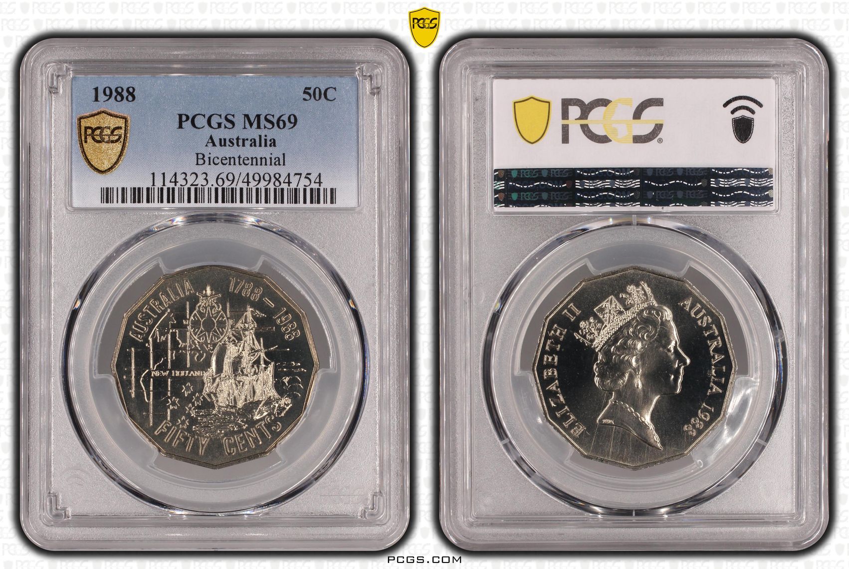 Bicentennial POP 19/0, Fifty Cent, 1988, PCGS MS69