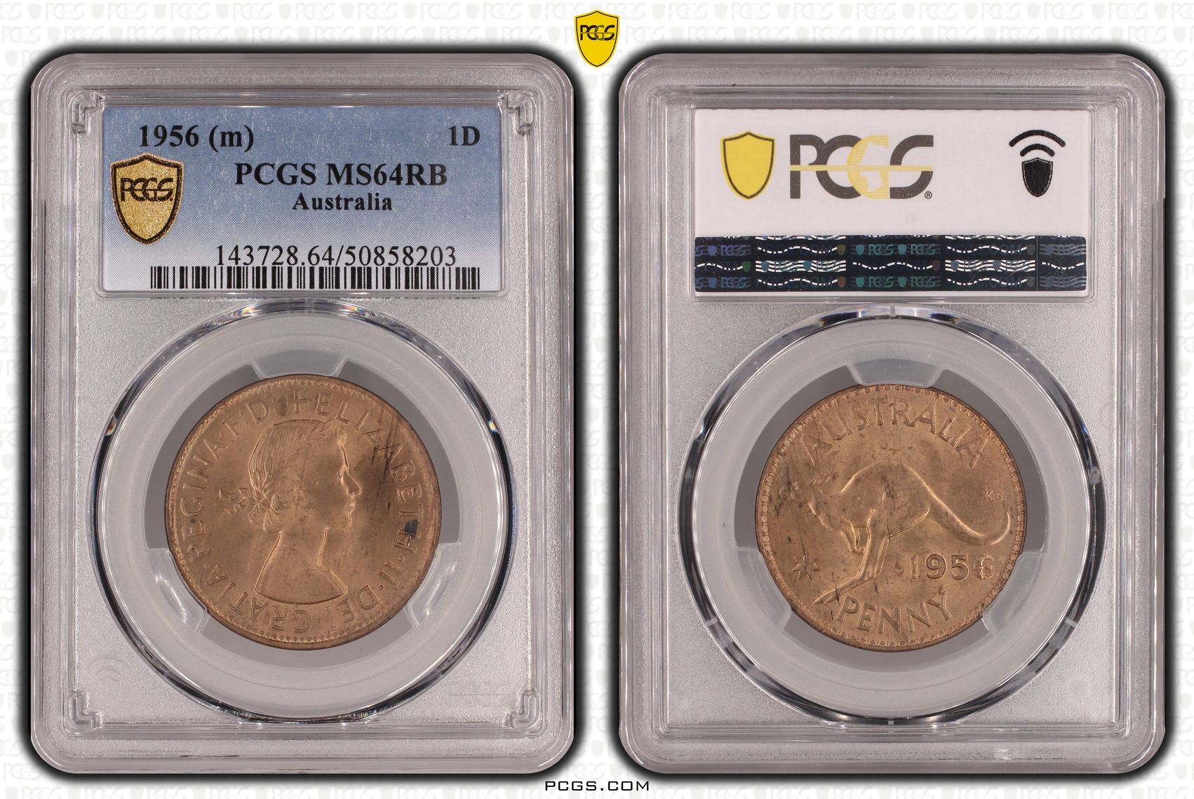 Penny, 1956, PCGS MS64RB
