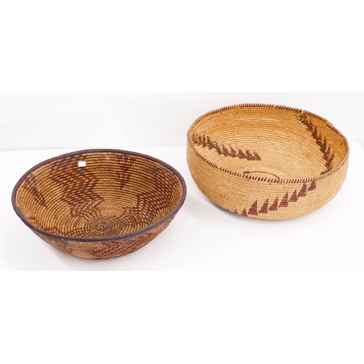 2pc Old SW Indian basket Bowls with Professional Repairs- 14'' and 15''