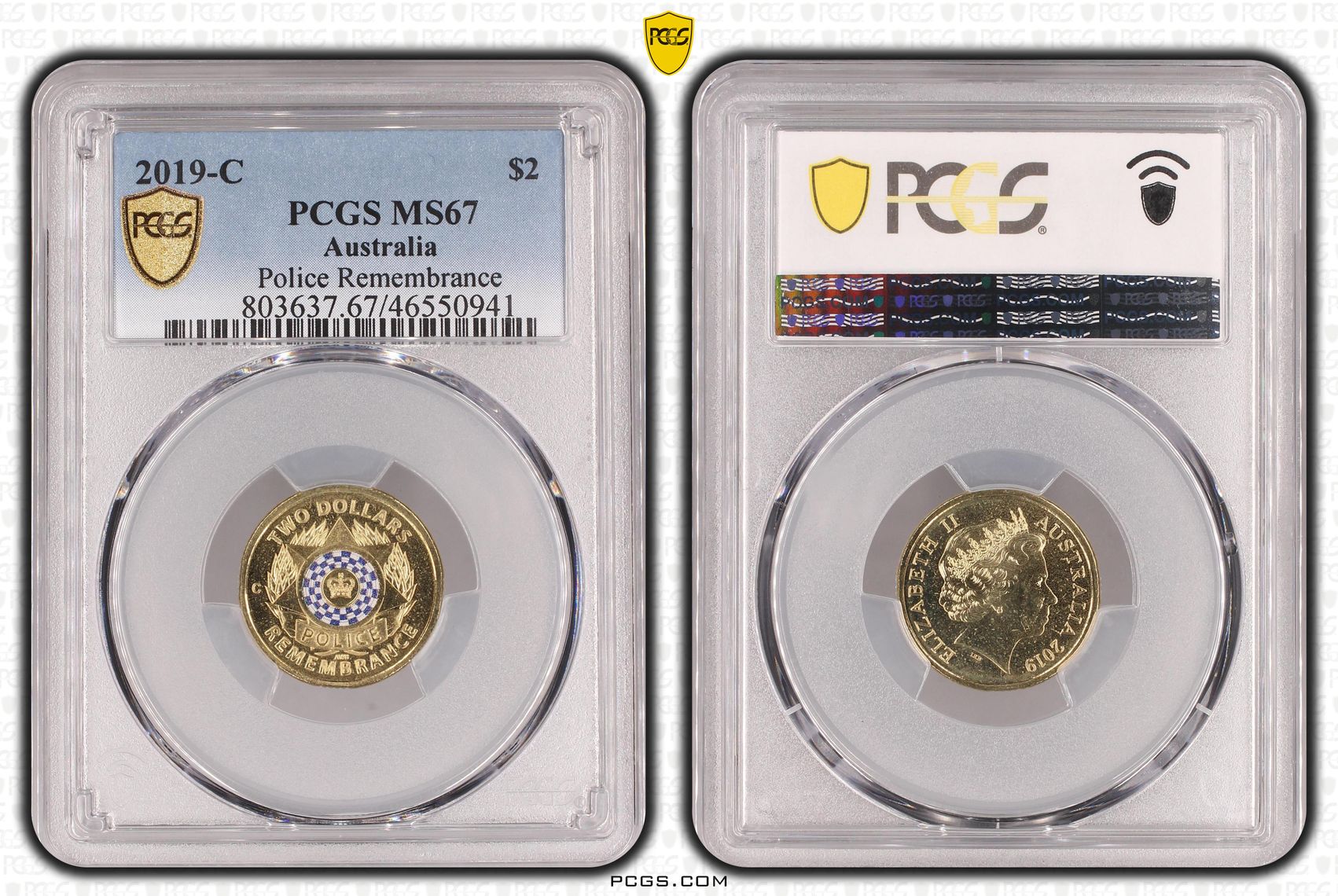Elizabeth II, Police Remembrance, Two Dollar, 2019-C, PCGS MS 67
