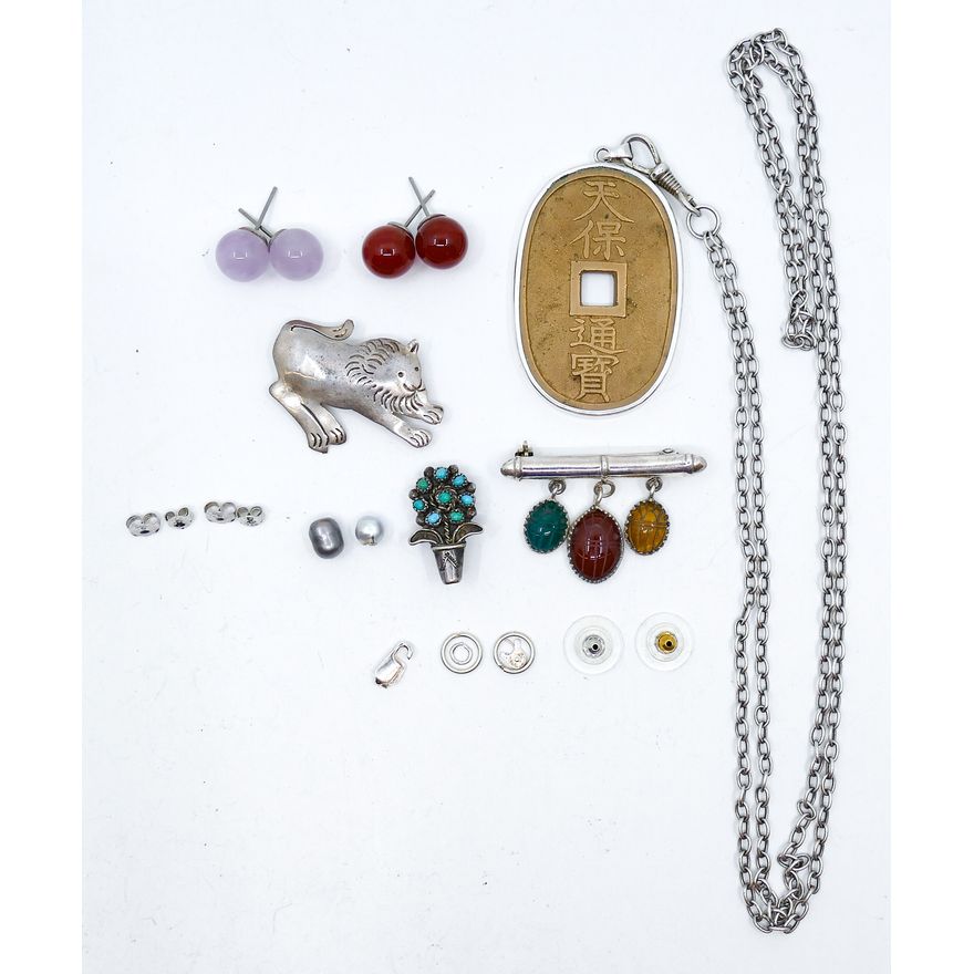 Box Chinese Coin Sterling Pendant Necklace etc.