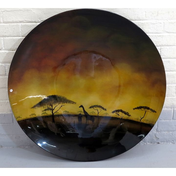 MASSIVE ASHANTI ART LACQUERED SHALLOW BOWL