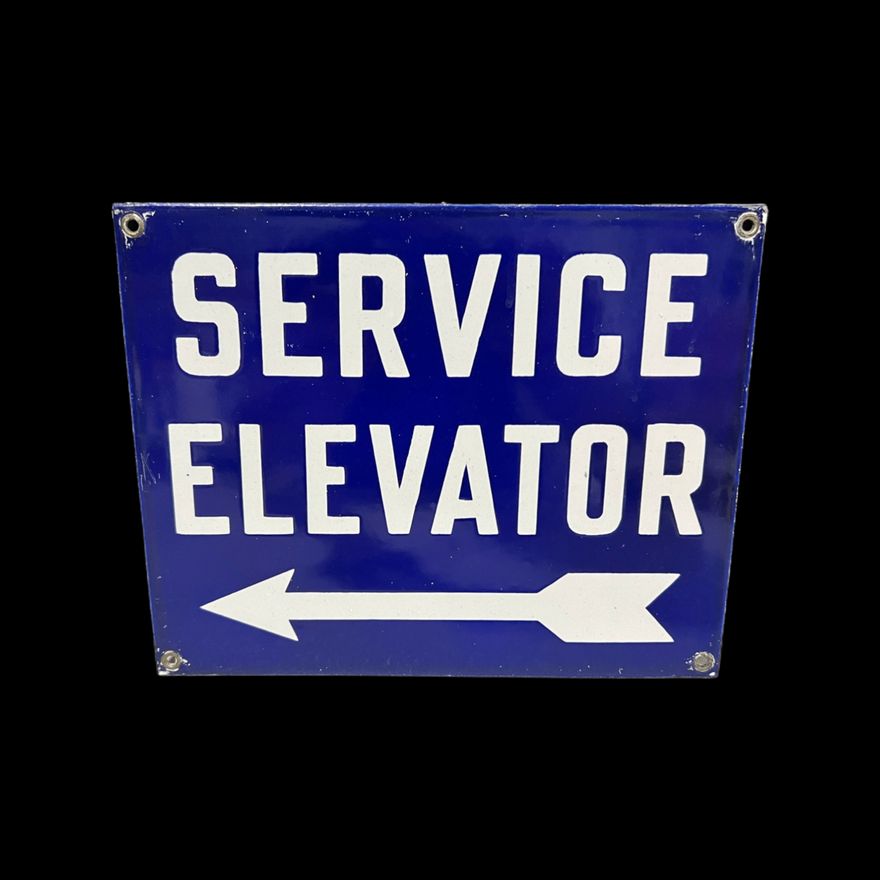 Service Elevator Porcelain Sign